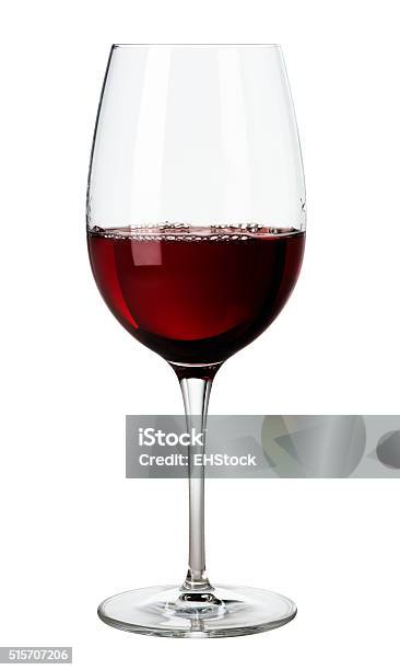 Glass Of Red Wine On White Stock Photo - Download Image Now - Drinking Glass, Wineglass, Wine