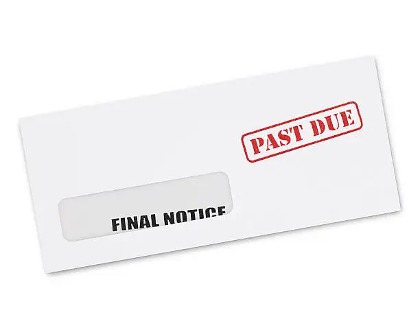 Final Notice Envelope isolated on white (excluding the shadow)