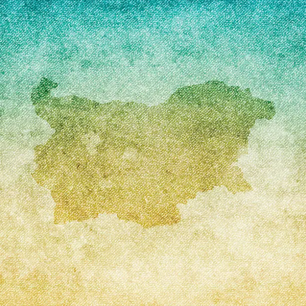 Vector illustration of Bulgaria Map on grunge Canvas Background