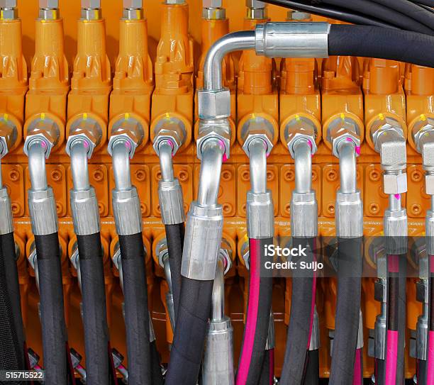 Hydraulic Hoses Stock Photo - Download Image Now - Complexity, Hydraulic Platform, Hydraulics