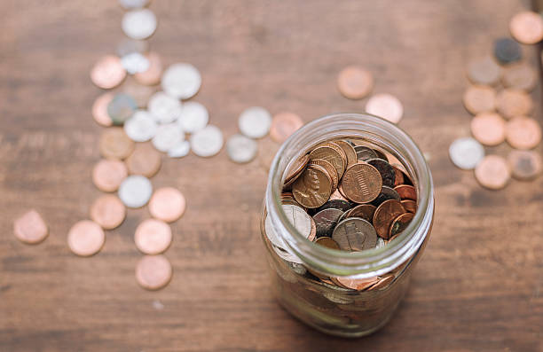 istock jar of coin change saving up for future 515716526