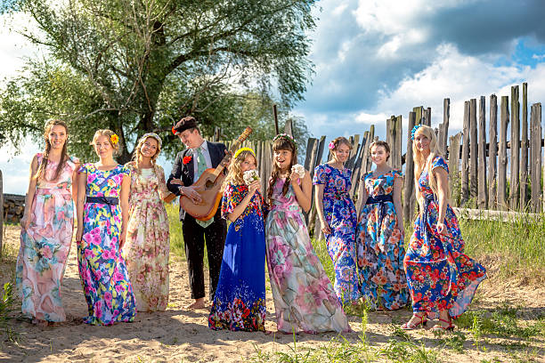 istock Funny folk music band 515718137