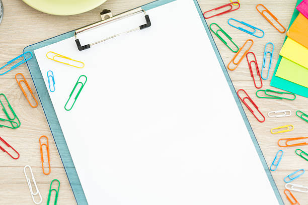 istock Blank paper and various office supplies 515719629