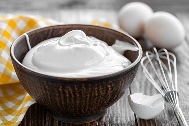 Whipped eggs Whipped eggs albumen stock pictures, royalty-free photos & images