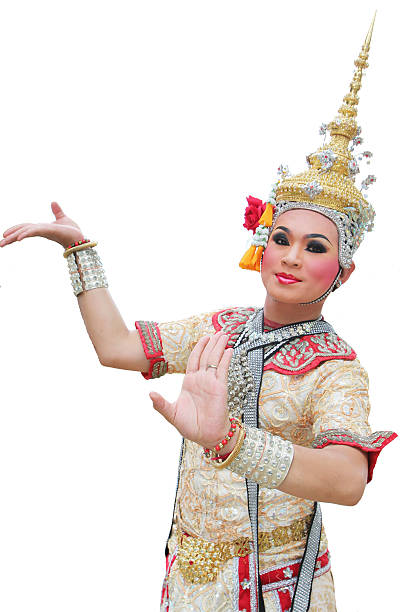 istock Man wearing the white background of Dramatic Arts Thailand. 515722069
