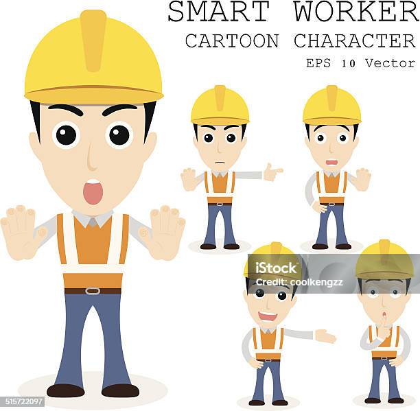 Smart Worker Cartoon Character Eps 10 Vector Illustration Stock Illustration - Download Image Now