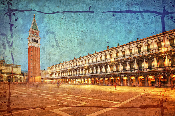 San Marco square in Venice, Italy - retro style