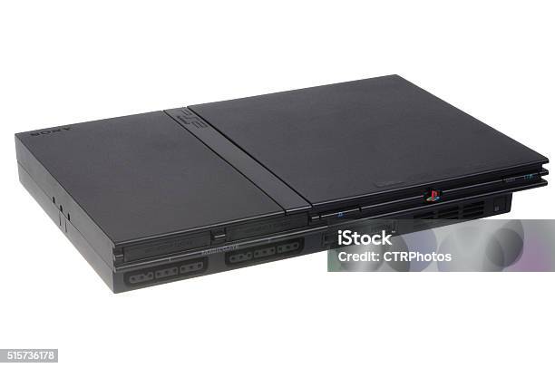 Playstation 2 Slimline Game Console Stock Photo - Download Image Now - Playstation 2, Slim, Playstation