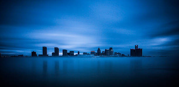 istock Detroit, Michigan - Long Exposure during Blue Hour 515736830