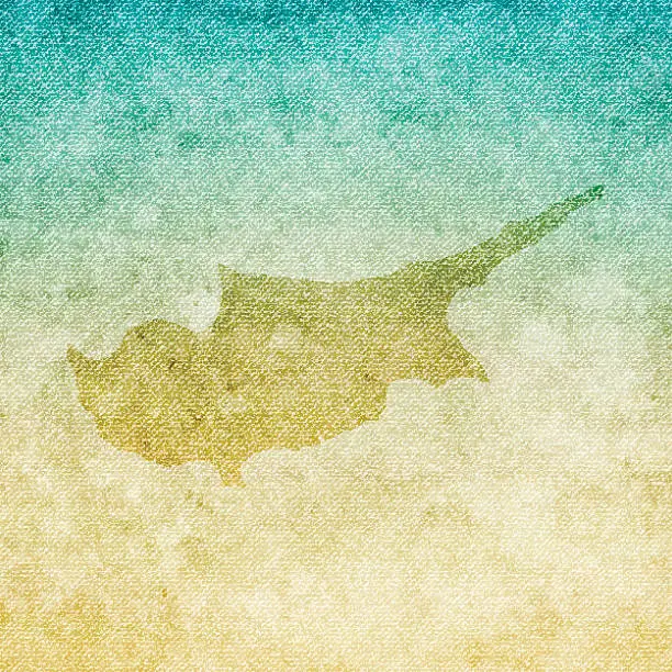 Vector illustration of Cyprus Map on grunge Canvas Background