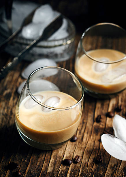 istock Irish creme liqueur in glass with ice. 515738484