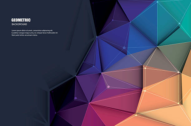 abstrakcyjny wzór geometryczny, wieloboczne, trójkąt wzór - triangle backgrounds connection three dimensional shape stock illustrations