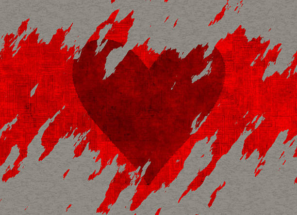 istock big textured red tear heart drawing on paper 515741509