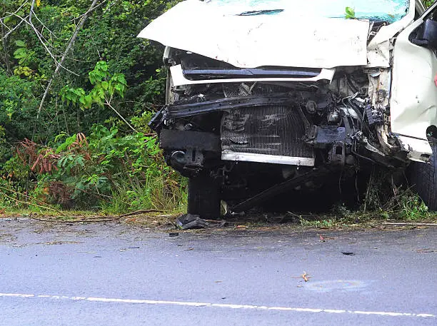 vehicle badly damaged beyond repair in accident