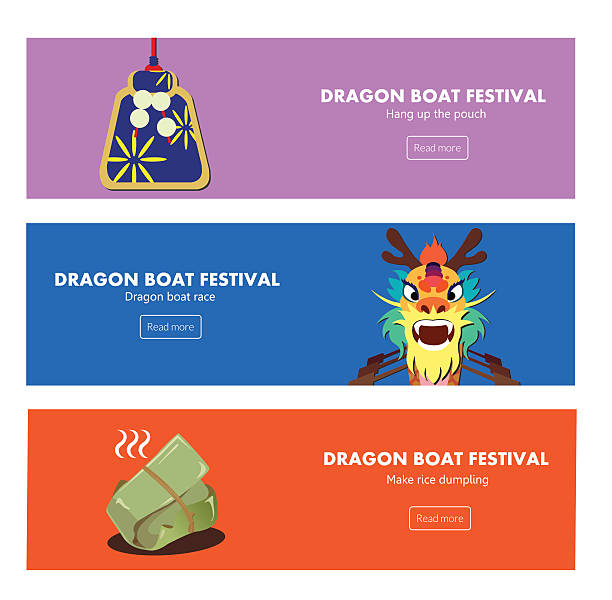 illustrations, cliparts, dessins animés et icônes de à bannières, dragon bateau festival - variety