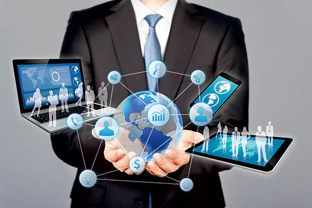 istock Businessman holds modern technology in hands 515743156