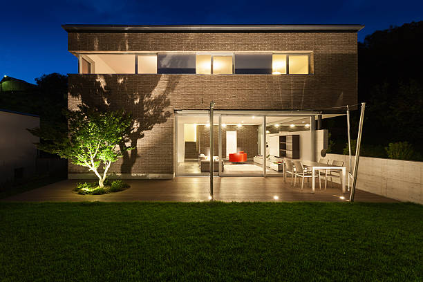 arquitetura, design moderno, house, ao ar livre - porch light - fotografias e filmes do acervo