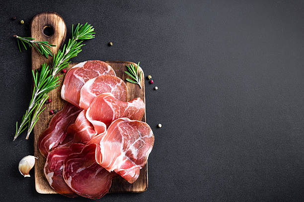 прошутто - chopped meat стоковые фото и изображения