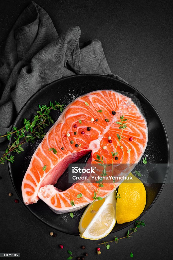 salmon steak Acid Stock Photo