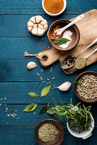 istock culinary background with spices on wooden table 515744428