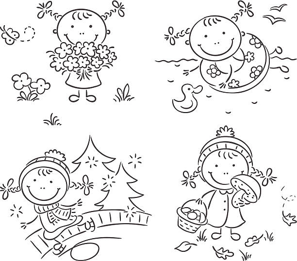Four Seasons Girls Stock Illustrations – 54 Four Seasons Girls Stock  Illustrations, Vectors & Clipart - Dreamstime
