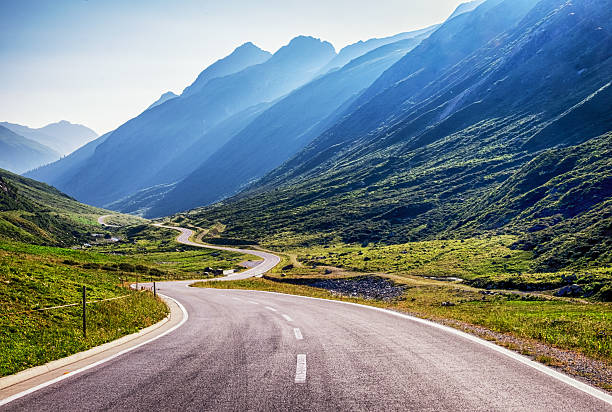 curve curve at the european alps winding road photos stock pictures, royalty-free photos & images