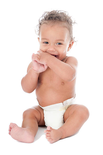 istock Baby In  A Diaper Smiling 515745200