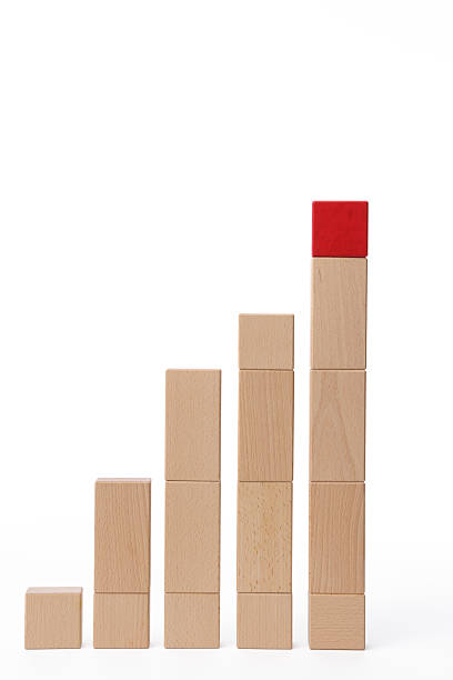 istock Isolated shot of bar chart from blocks on white background 515745335