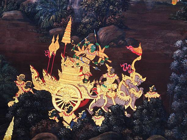 istock Vintahe old Scene Paint on a Temple wall 515745877
