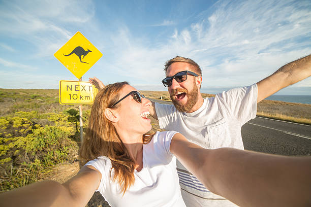 istock Two young adults take selfie portrait in Australia 515746378