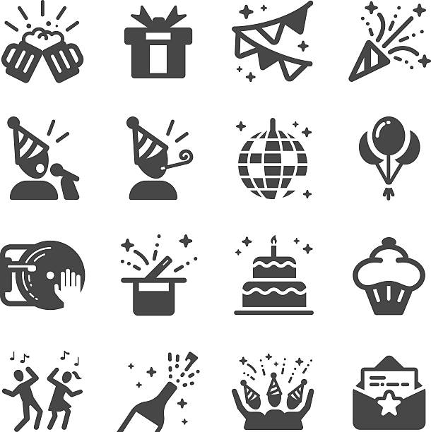 stockillustraties, clipart, cartoons en iconen met party icons - party hat icon