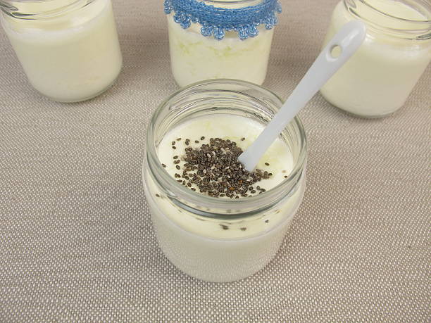 istock Yogurt from yogurt machine with chia seeds 515747864