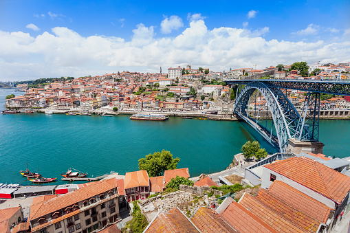 Douro river and traditional boats in Porto, Portugal