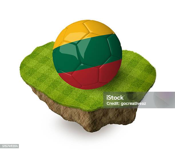 Foto de Realista 3 D Bola De Futebol Com A Bandeira De Lituânia e mais fotos de stock de Bandeira