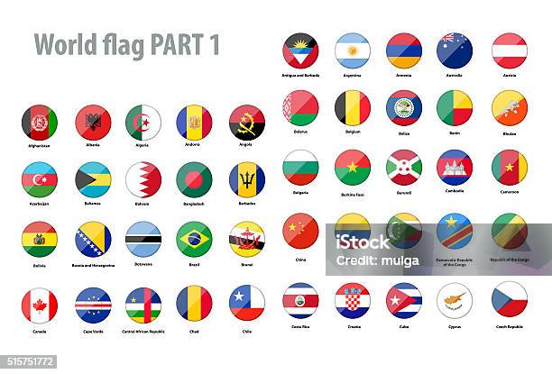 World Flags Collection Stock Photo - Download Image Now - Flag, National Flag, Circle