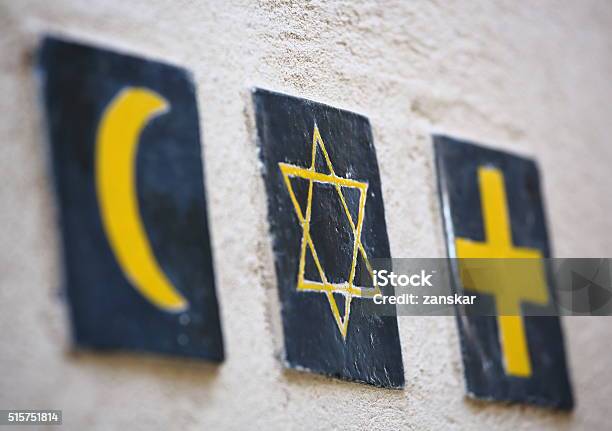 Set Of 3 Religious Symbols Stock Photo - Download Image Now - Religious Symbol, Judaism, Islam