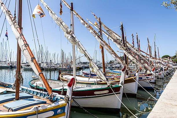 Traditional provencal sailing boats called pointus - Bandol - France (Provence)