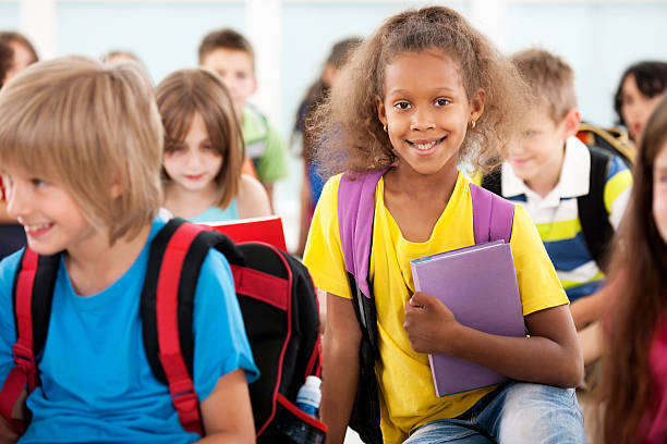 istock Happy African American schoolgirl. 515772585