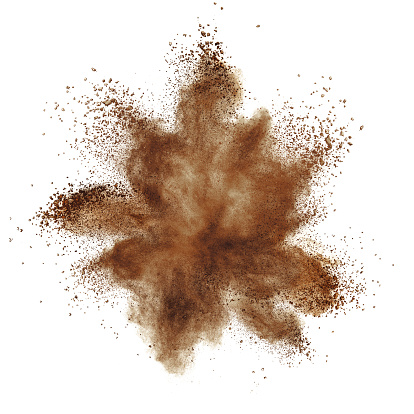 Explosión de café Aislado en blanco photo