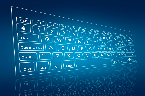 Example Touch Screen Keyboard Touch Screen Virtual Keyboard Stock Photo - Download Image Now - Blue ...
