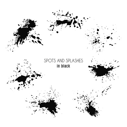 istock Set of  blots and ink splashes. 515778796