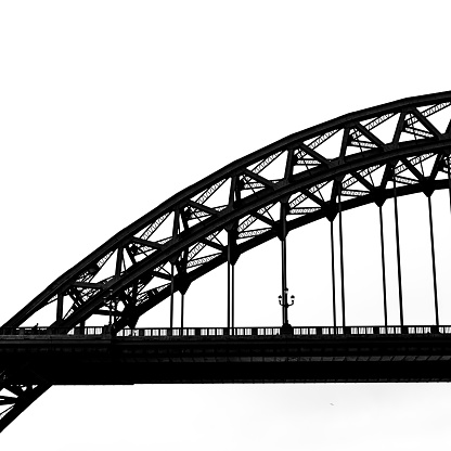 Tight crop of the Tyne Bridge with copy space.