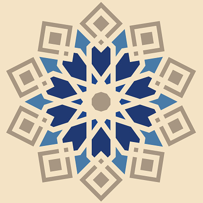 creative arabic islamic art blue and dark blue