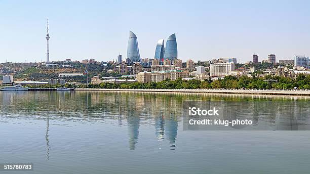 View Of Baku Downtown From Caspian Sea Azerbaijan Stock Photo - Download Image Now - Baku, Urban Skyline, Architecture