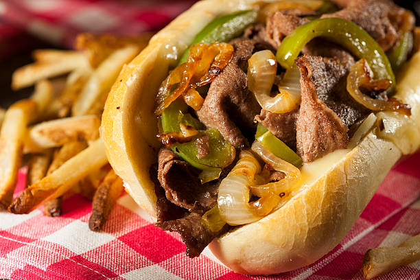 Homemade Philly Cheesesteak Sandwich