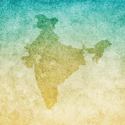 India Map on grunge Canvas Background