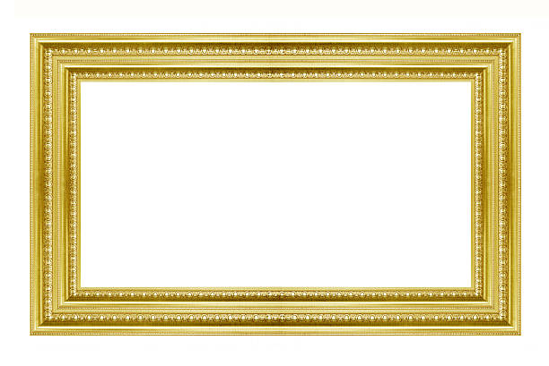 istock Gold picture frame isolated on white background 515783350