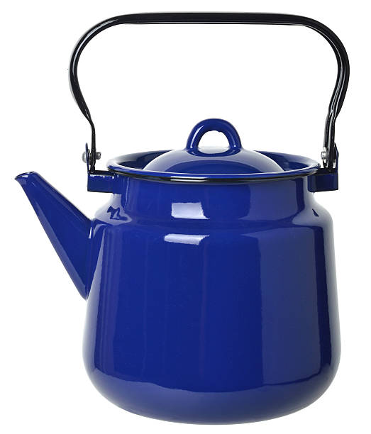 istock dark blue enamelled  teapot isolated on white background 515783521