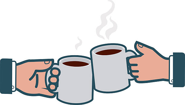 ilustrações de stock, clip art, desenhos animados e ícones de empresário tostar com café - toast coffee