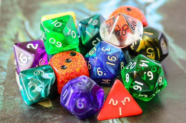 istock role playing dices lying on picture background 515784663